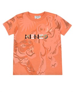 Оранжевая футболка с принтом тигр Kenzo