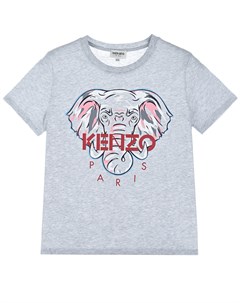 Серая футболка с принтом слон Kenzo