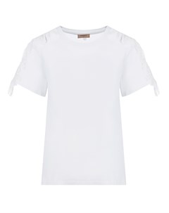 Белая футболка с бахромой Twinset