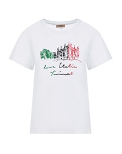 Белая футболка с принтом love Italia Twinset