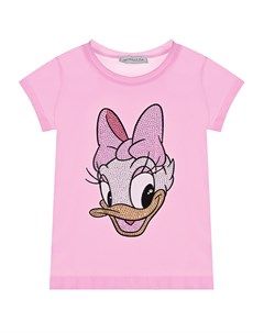 Розовая футболка с принтом Daisy Duck Monnalisa