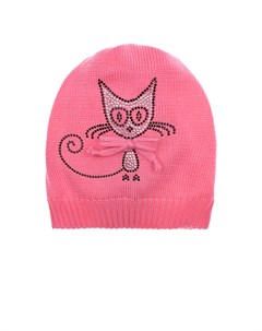 Розовая шапка с декором Кот Catya
