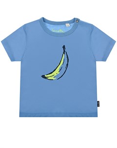 Синяя футболка с принтом банан Sanetta kidswear