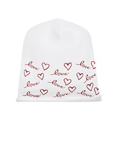 Хлопковая шапка с надписью love и сердечками Catya