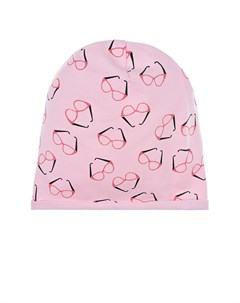 Розовая шапка с принтом Очки Catya