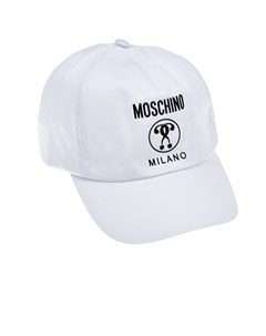 Белая бейсболка с логотипом Moschino