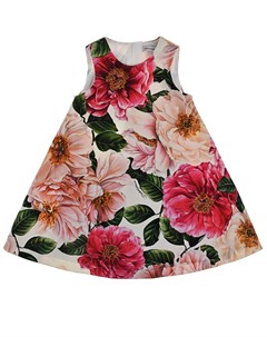 Хлопковое платье со сплошным цветочным принтом Dolce&gabbana