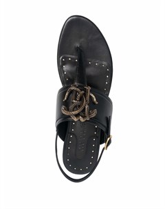 Декорированные сандалии Mirror Snake с заклепками Roberto cavalli