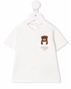 Футболка Teddy Bear с вышитым логотипом Fendi kids
