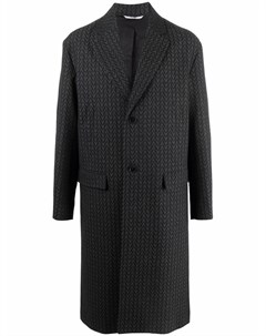 Однобортное пальто с принтом Optical V Valentino