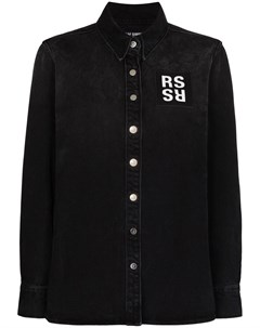 Джинсовая рубашка с нашивкой логотипом Raf simons