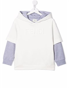 Джемпер с капюшоном и тисненым логотипом Fendi kids