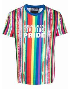 Футболка в полоску с логотипом Pride Versace jeans couture