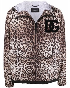 Куртка с леопардовым принтом и логотипом DG Dolce&gabbana