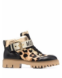 Ботинки с леопардовым принтом Moschino