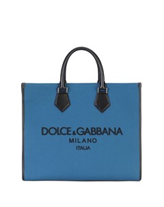 Сумка тоут из канваса с вышитым логотипом Dolce&gabbana