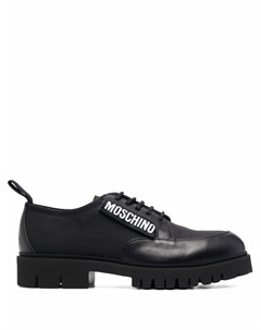 Туфли на шнуровке с нашивкой логотипом Moschino