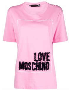 Футболка с вышитым логотипом Love moschino