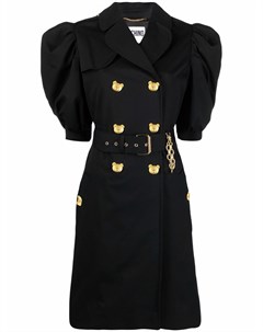 Двубортное пальто с объемными рукавами Moschino