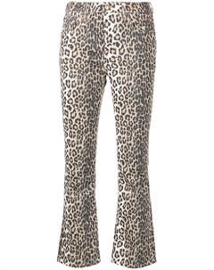 Расклешенные укороченные джинсы с леопардовым принтом R13