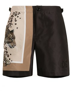 Плавки шорты с леопардовым принтом Dolce&gabbana