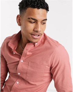 Розовая облегающая оксфордская рубашка Asos design