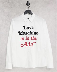 Белая облегающая рубашка с принтом In The Air Love moschino