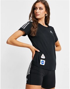 Черная футболка с 3 полосками adidas Running Space Adidas performance