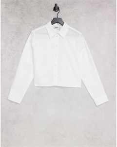 Белая укороченная поплиновая рубашка из органического хлопка Gwen Weekday