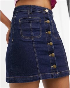 Синяя джинсовая мини юбка на пуговицах Bellance Brave soul