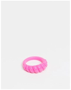 Розовое пластмассовое кольцо с витым дизайном Asos design