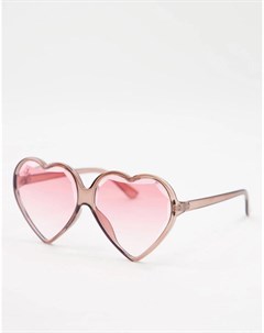 Женские солнцезащитные очки с оправой в форме сердца и розовыми линзами Jeepers peepers