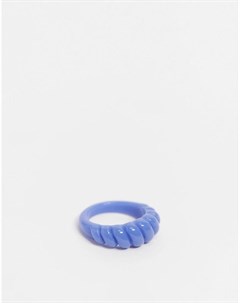 Синее пластмассовое кольцо с витым дизайном Asos design