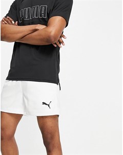 Белые тканевые шорты длиной 5 дюймов с логотипом Essentials Puma