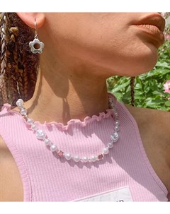 Ожерелье из искусственного жемчуга и бусин в форме цветов в стиле 90 х Inspired Reclaimed vintage
