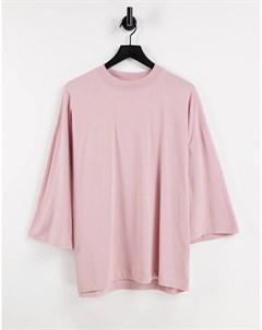 Розовая футболка в стиле oversized с широкими рукавами розового цвета Asos design