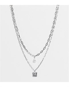 Многорядное серебристое ожерелье с подвеской из искусственного жемчуга Inspired Reclaimed vintage