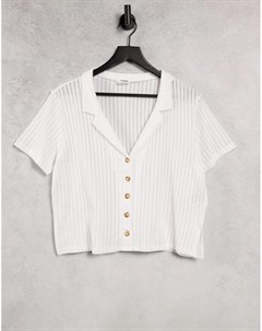 Белая футболка поло с короткими рукавами Cotton:on