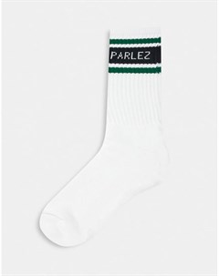 Белые носки с зелеными полосками Parlez