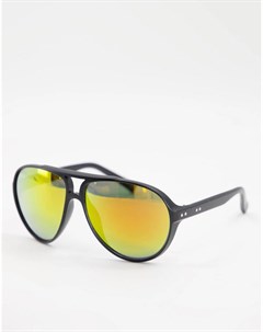 Солнцезащитные очки авиаторы в стиле унисекс в черной оправе с оранжевыми линзами Jeepers peepers
