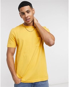 Желтая футболка с логотипом на кармане Albam utility