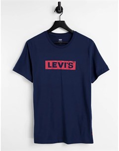 Темно синяя футболка с прямоугольным логотипом Levi's®