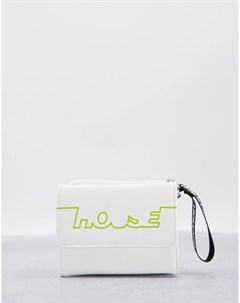 Белая сумочка кошелек с ремешком через плечо и логотипом House of holland