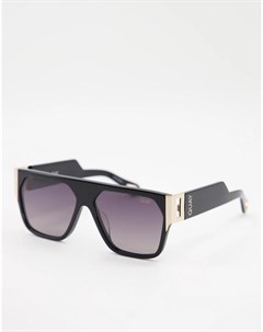 Черные солнцезащитные очки в стиле унисекс с плоским верхом Quay X Saweetie Go Off Quay australia