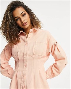 Рубашка персикового цвета в корсетном стиле от комплекта Missguided
