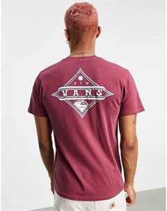 Бордовая футболка с принтом на спине Vintage Pointed Shaper Vans