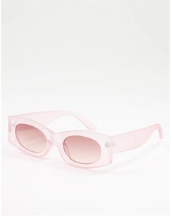 Розовые солнцезащитные очки в квадратной оправе со светло розовыми линзами Asos design