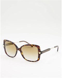 Женские большие солнцезащитные очки в коричневой квадратной оправе 0VE4390 Versace