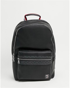 Черный рюкзак из искусственной кожи с логотипом и монограммой Tommy hilfiger