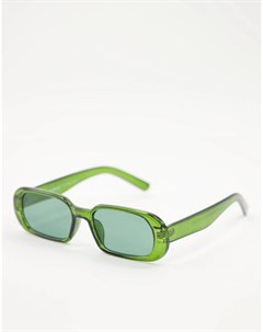 Зеленые солнцезащитные очки в узкой прямоугольной оправе в стиле унисекс Aj morgan